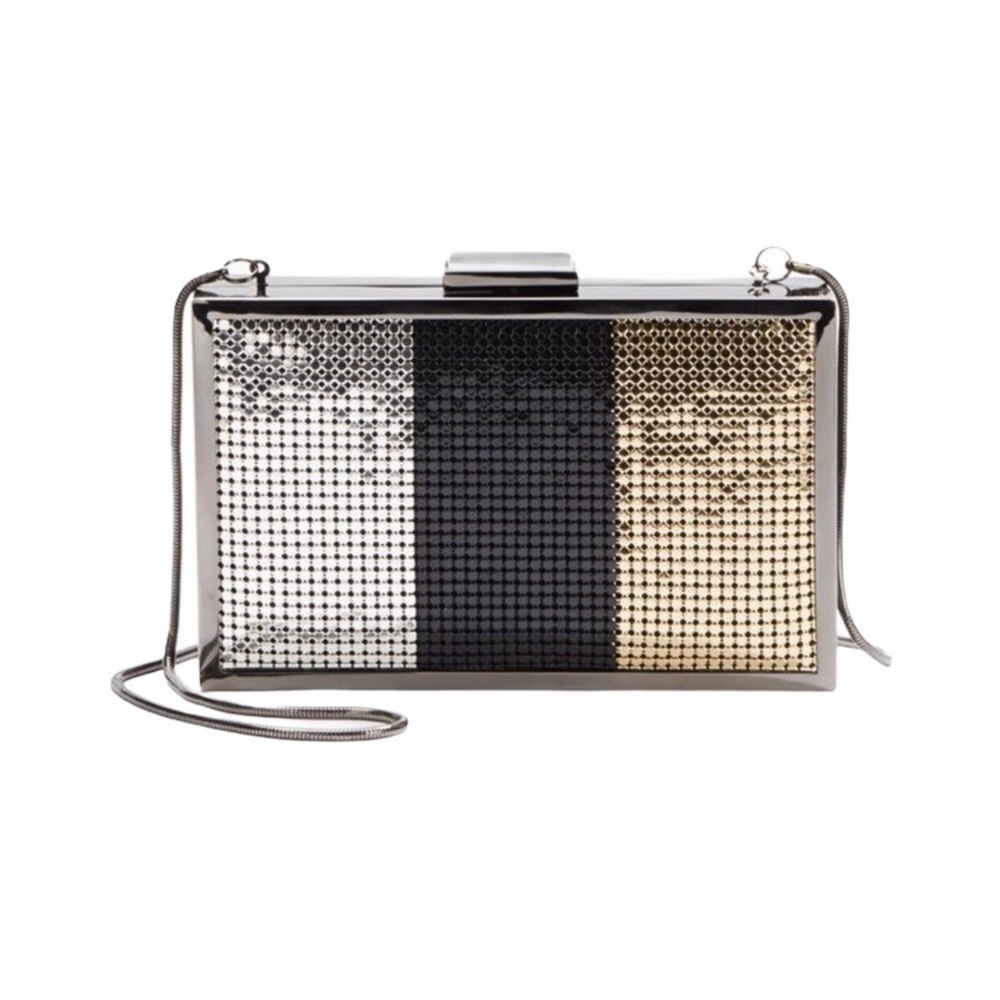 Black Label Mesh Box Minaudiere Bag